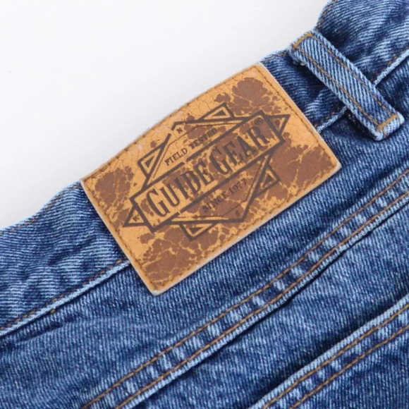 VTG 90S Guide Gear Blue Midwash Plaid Lined Straight Leg 100% Cotton Denim Jeans - Picture 13 of 13